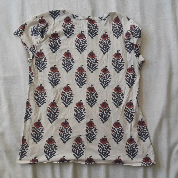 {LOFT} Women's Gray Floral Vintage Soft Tee Sz S - Picture 3 of 5